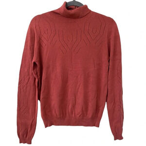 ROOLE BRICK COLOR TURTLE NECK LONG SLEEVE COTTON VISCOSE SIZE M